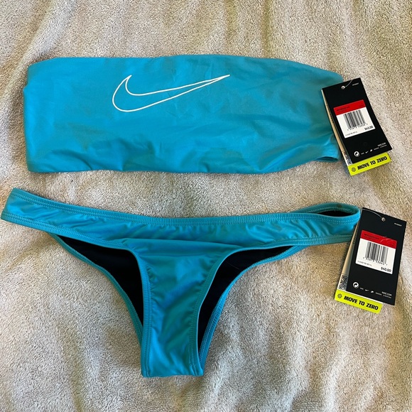 NIKE bikini SET nwt bandeau top and cheeky bottom size large in blue - Picture 8 of 8